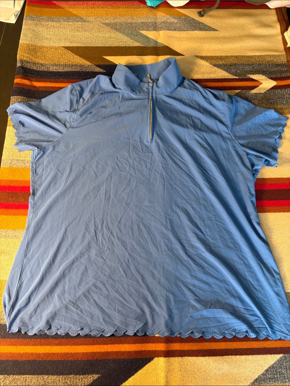 Greg Norman Collection Sky Blue Short Sleeve Quarter-Zip Polo